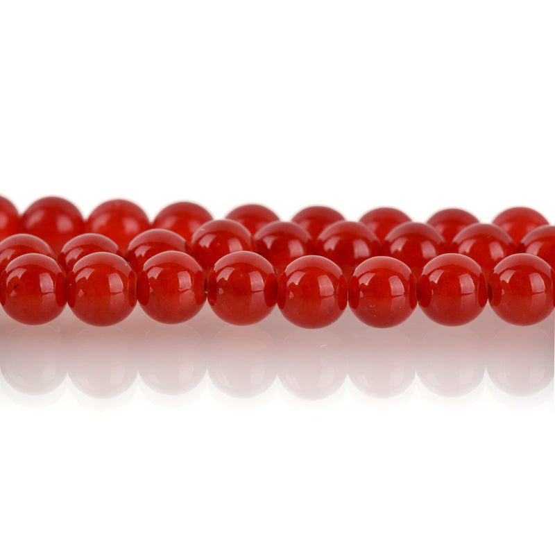 8mm CHERRY RED JADE Beads, Maroon Jade Beads, Round Gemstone Beads, Smooth, full strand, 50 beads per strand, gjd0216
