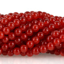 8mm CHERRY RED JADE Beads, Maroon Jade Beads, Round Gemstone Beads, Smooth, full strand, 50 beads per strand, gjd0216