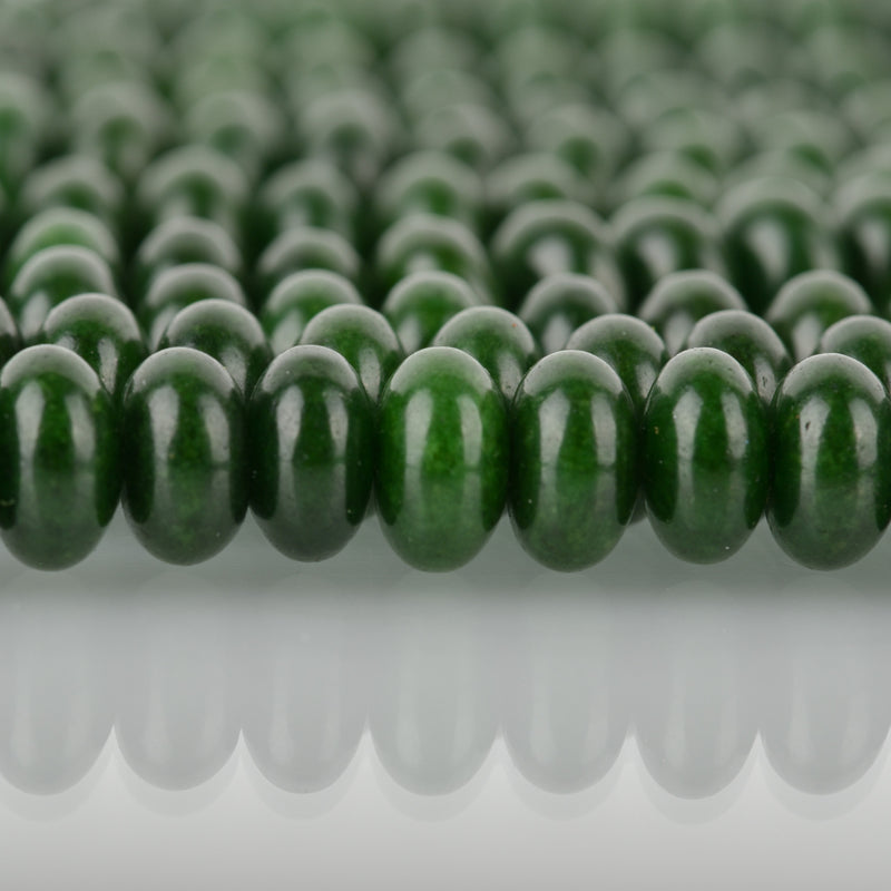 8mm EMERALD GREEN JADE Beads, Rondelle Gemstone Beads, Smooth, full strand, 75 beads per strand, gjd0217