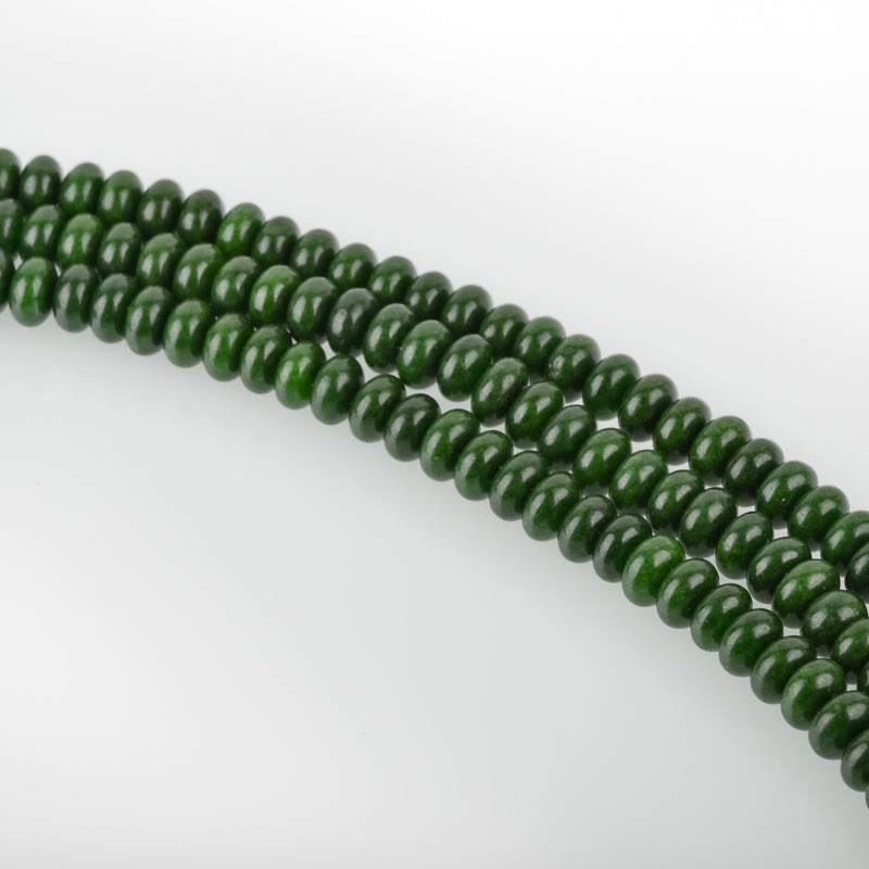 8mm EMERALD GREEN JADE Beads, Rondelle Gemstone Beads, Smooth, full strand, 75 beads per strand, gjd0217