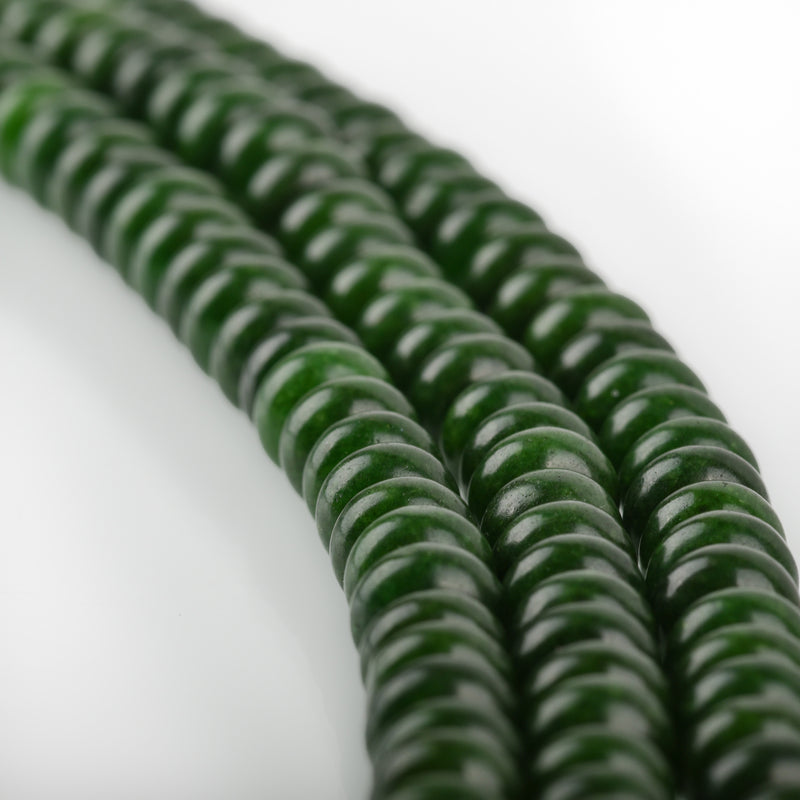 8mm EMERALD GREEN JADE Beads, Rondelle Gemstone Beads, Smooth, full strand, 75 beads per strand, gjd0217