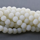 12mm matte white jade beads round
