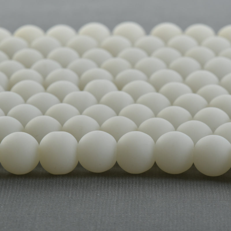 12mm WHITE Frosted JADE Round Beads, Matte Natural Gemstone Beads, full strand, about 34 beads, gjd0218