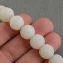 12mm WHITE Frosted JADE Round Beads, Matte Natural Gemstone Beads, full strand, about 34 beads, gjd0218