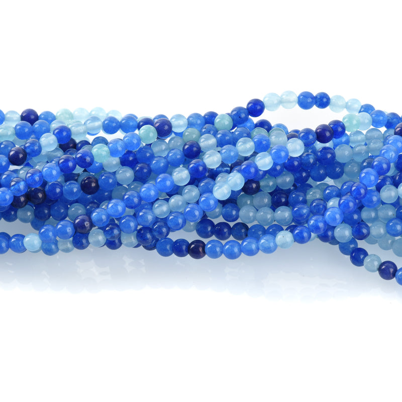 6mm BLUE MIX Round JADE Beads, Blue Gemstone Beads, full strand, about 62 beads, gjd0219