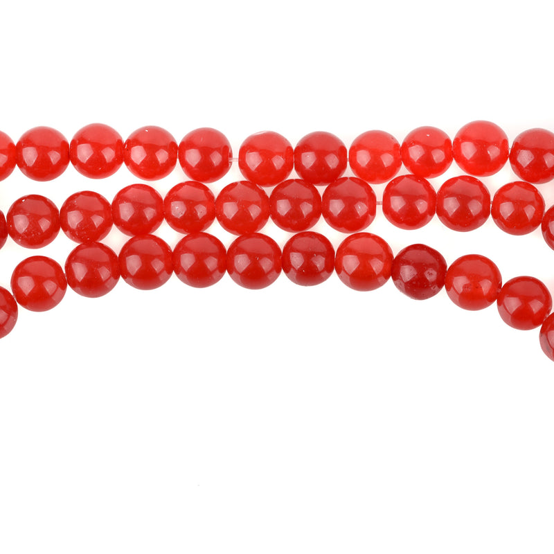 6mm CHERRY RED JADE Beads, Maroon Jade Beads, Round Gemstone Beads, Smooth, full strand, 65 beads per strand, gjd0220