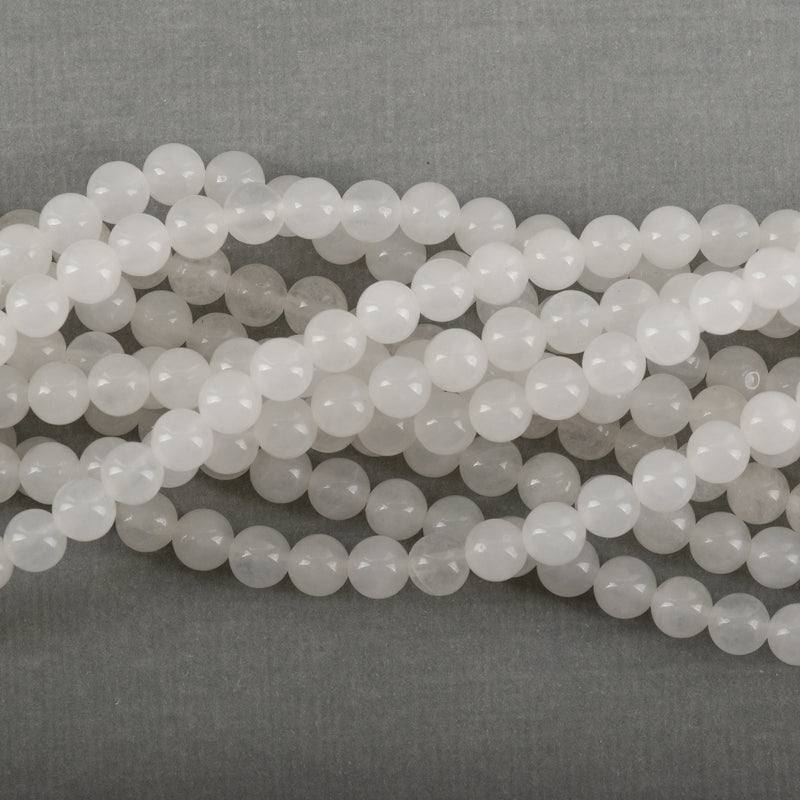 6mm WHITE JADE Round Beads, Smooth Natural Gemstone Beads, full strand, about 72 beads, gjd0222