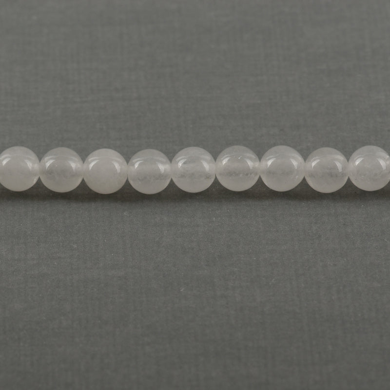 6mm WHITE JADE Round Beads, Smooth Natural Gemstone Beads, full strand, about 72 beads, gjd0222