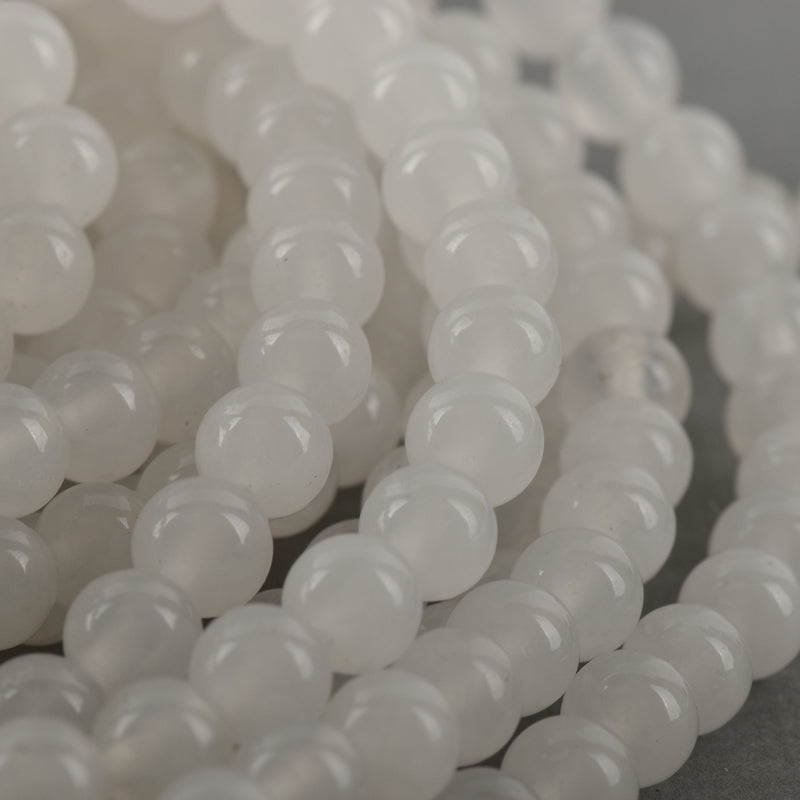 6mm WHITE JADE Round Beads, Smooth Natural Gemstone Beads, full strand, about 72 beads, gjd0222