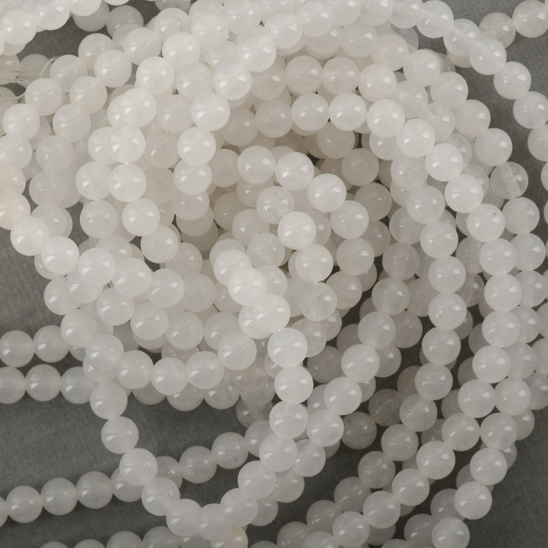 6mm WHITE JADE Round Beads, Smooth Natural Gemstone Beads, full strand, about 72 beads, gjd0222