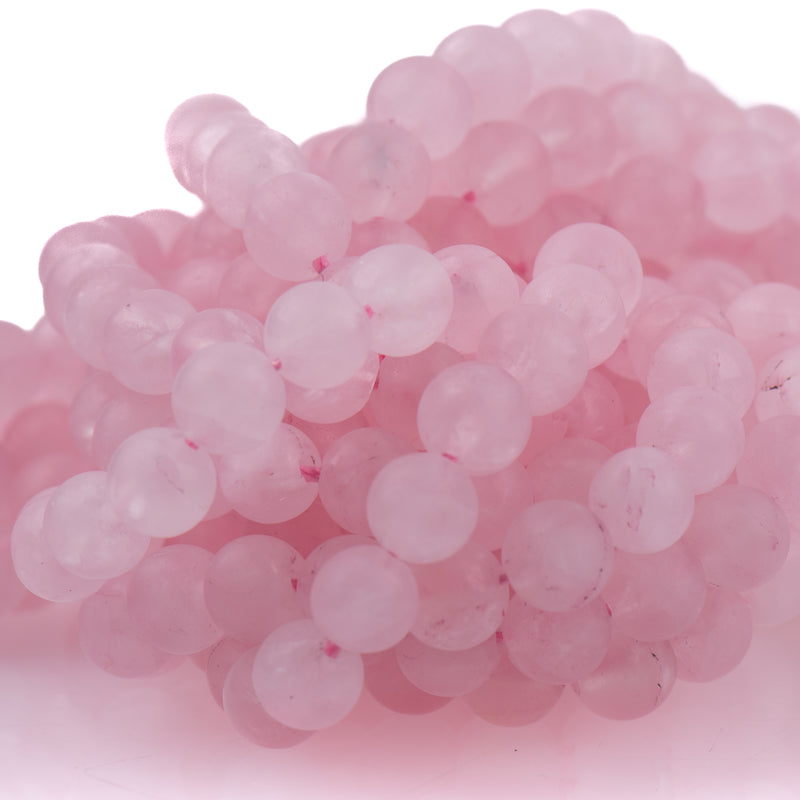 6mm PINK Frosted JADE Round Beads, Matte Natural Gemstone Beads