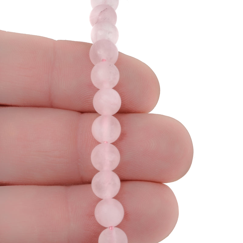 6mm PINK Frosted JADE Round Beads, Matte Natural Gemstone Beads, full strand, about 61 beads, gjd0224