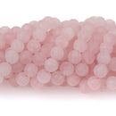 8mm PINK Frosted JADE Round Beads, Matte Natural Gemstone Beads