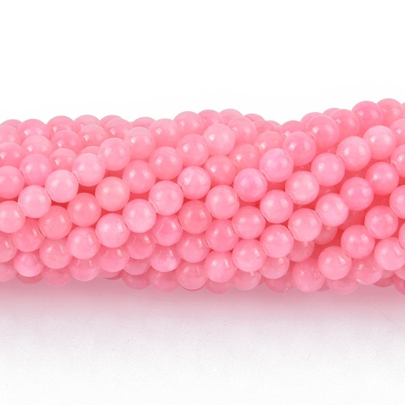 6mm BUBBLEGUM PINK Round Jade Gemstone Beads, full strand 62 beads gjd0233