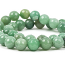 9mm Round Faceted SAGE GREEN JADE Gemstone Beads, full strand 42 beads gjd0234