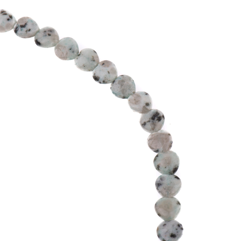 10mm Green and black KIWI STONE Heart Beads, full strand . approx 42 pieces gkw0001