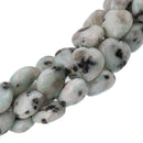 10mm Green and black KIWI STONE Heart Beads, full strand . approx 42 pieces gkw0001