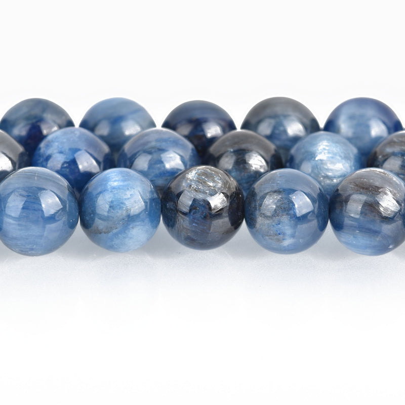 10 beads 8mm Natural Denim Blue GRADE A KYANITE Round Gemstones Beads, luxury line, gky0010