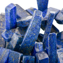 Blue LAPIS LAZULI Gemstone Stick Beads, 1-1/4" to 1-1/2", polished natural gemstone, full strand, about 41 beads, gla0019
