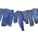 Blue LAPIS LAZULI Gemstone Stick Beads, 1-1/4" to 1-1/2", polished natural gemstone, full strand, about 41 beads, gla0019