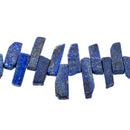 Blue LAPIS LAZULI Gemstone Stick Beads, 1-1/4" to 1-1/2", polished natural gemstone, full strand, about 41 beads, gla0019