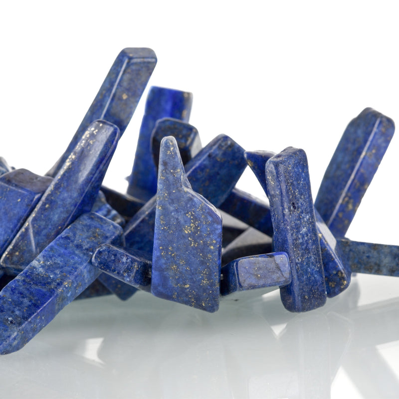 Blue LAPIS LAZULI Gemstone Stick Beads, 1-1/4" to 1-1/2", polished natural gemstone, full strand, about 41 beads, gla0019