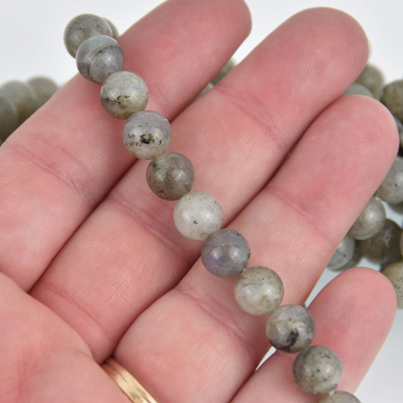 8mm LABRADORITE Round Beads, Natural Gemstone Labradorite, full strand, about 45 beads, glb0008