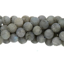 8mm Gray Frosted LABRADORITE Round Beads, Matte Natural Gemstone Beads, full strand, about 50 beads, glb0015