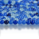 4mm BLUE MIX Round JADE Beads, Blue Gemstone Beads, full strand, about 93 beads, gjd0209