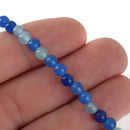 4mm BLUE MIX Round JADE Beads, Blue Gemstone Beads, full strand, about 93 beads, gjd0209