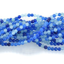 4mm BLUE MIX Round JADE Beads, Blue Gemstone Beads, full strand, about 93 beads, gjd0209