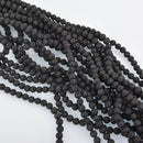 8mm Round BLACK LAVA Beads, perfume diffuser beads, essential oil beads, lava stone beads, full strand, about 47 beads, glv0017