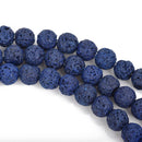 8mm NAVY BLUE LAVA Beads, Aromatherapy Beads, Round Perfume Diffuser Beads, Essential Oil Beads, full strand, 50 beads per strand, glv0029