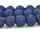 8mm NAVY BLUE LAVA Beads, Aromatherapy Beads, Round Perfume Diffuser Beads, Essential Oil Beads, full strand, 50 beads per strand, glv0029