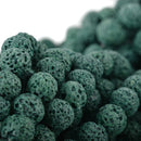 8mm FOREST GREEN LAVA Beads, Aromatherapy Beads, Round Perfume Diffuser Beads, Essential Oil Beads, full strand, 50 beads per strand glv0035