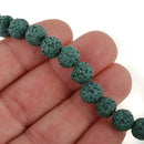 8mm FOREST GREEN LAVA Beads, Aromatherapy Beads, Round Perfume Diffuser Beads, Essential Oil Beads, full strand, 50 beads per strand glv0035