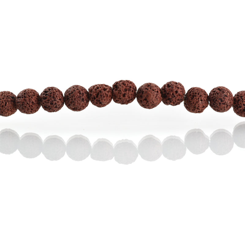 8mm CHOCOLATE BROWN LAVA Beads, Aromatherapy Beads, Round Diffuser Beads, Essential Oil Beads, full strand, 50 beads per strand, glv0036