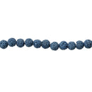 8mm DENIM BLUE LAVA Beads, Aromatherapy Beads, Round Diffuser Beads, Essential Oil Beads, full strand, 50 beads per strand, glv0037