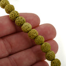 8mm LIME GREEN LAVA Beads, Aromatherapy Beads, Round Diffuser Beads, Essential Oil Beads, full strand, 50 beads per strand, glv0038