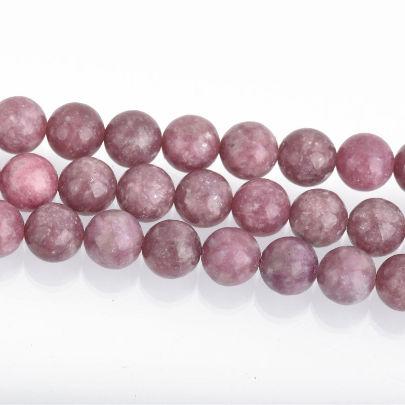 8mm LILAC PURPLE LEPIDOLITE Round Gemstone Beads, lots of pretty chatoyance, full strand, about 45 beads, gms0024