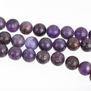 10mm PURPLE LEPIDOLITE Round Gemstone Beads, lots of pretty chatoyance, full strand, about 40 beads, gms0041