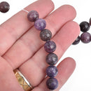 10mm PURPLE LEPIDOLITE Round Gemstone Beads, lots of pretty chatoyance, full strand, about 40 beads, gms0041