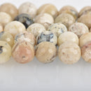 8mm AFRICAN OPAL Beads, round, FACETED natural gemstones, full strand, about 48 beads, gms0064