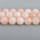12mm MORGANITE Round Gemstone Beads, Natural Peach Pink Color, full strand, 32 beads, gms0065