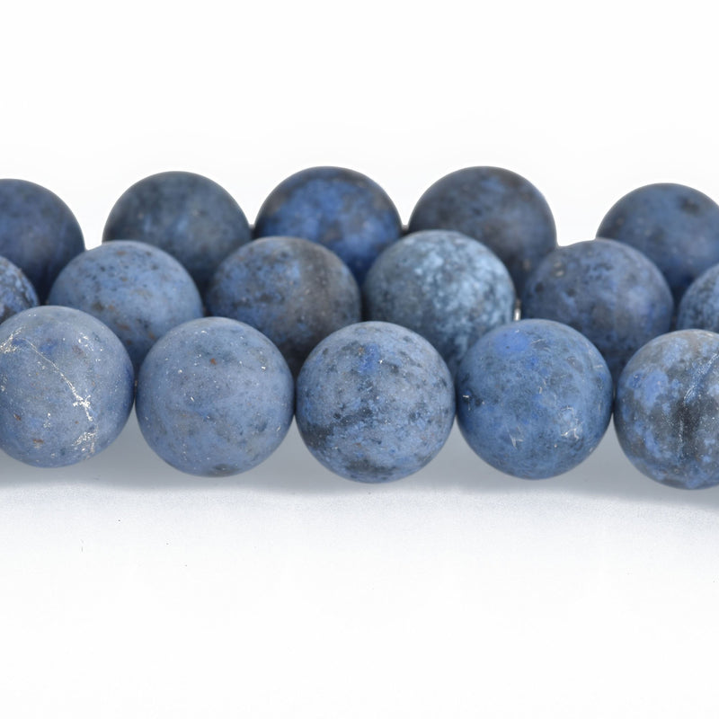 12mm Matte DUMORTIERITE Round Beads, Denim Blue, full strand, 33 beads, gms0069