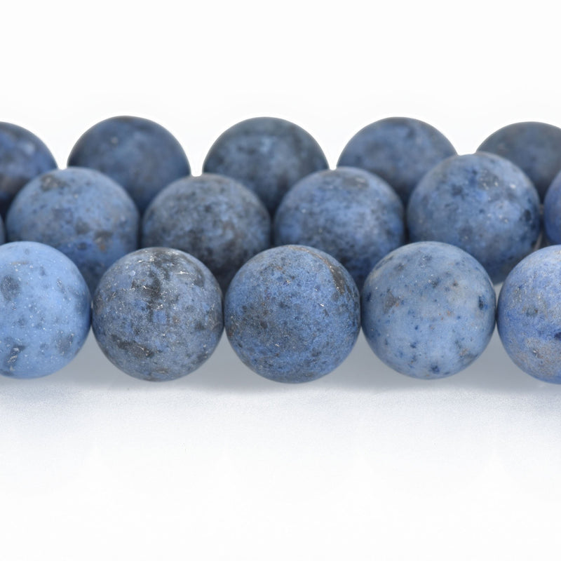 10mm Matte DUMORTIERITE Round Beads, Denim Blue, full strand, 40 beads, gms0070