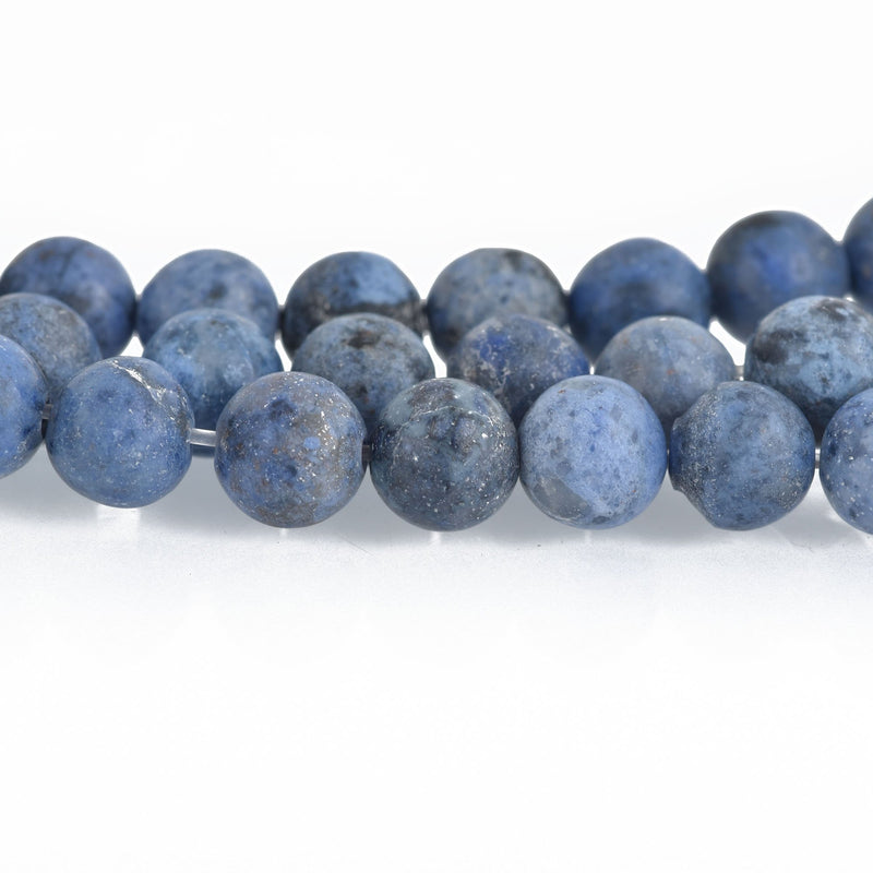 6mm Matte DUMORTIERITE Round Beads, Denim Blue, full strand, 69 beads, gms0071