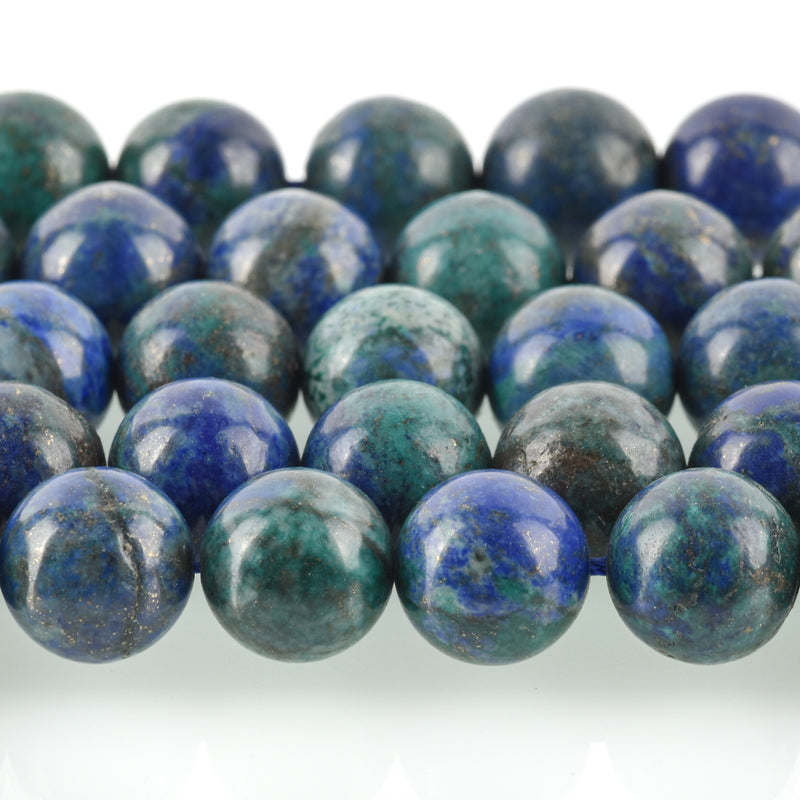 14mm AZURITE MALACHITE ROUND Gemstone Beads, full strand, gmx0012