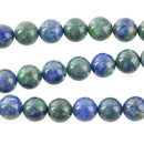 10mm AZURITE MALACHITE ROUND Gemstone Beads, natural gemstone, blue green, full strand, gmx0025