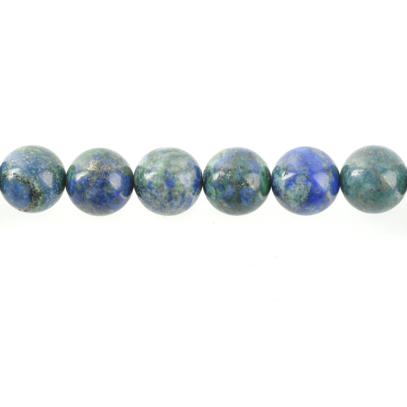 10mm AZURITE MALACHITE ROUND Gemstone Beads, natural gemstone, blue green, full strand, gmx0025